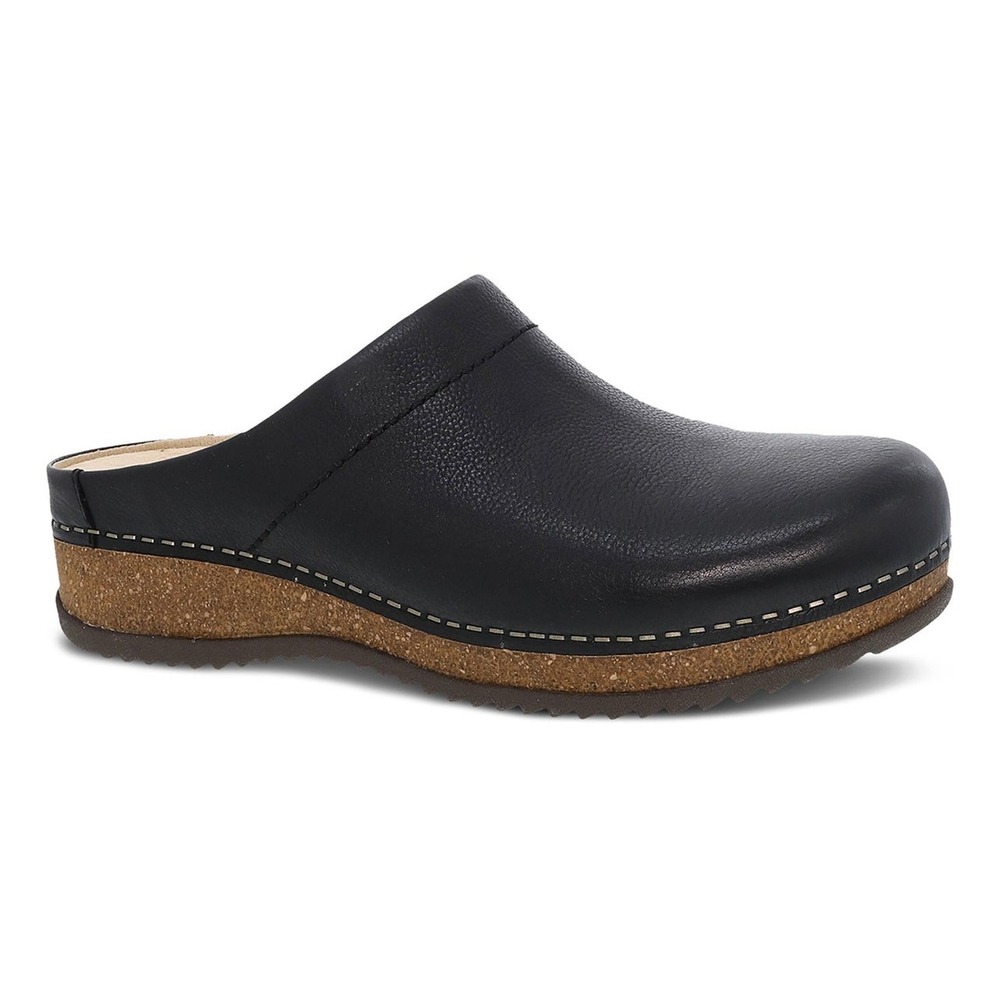 Dansko Mariella Black Leather Platform Professional Clogs Womens 10.5-11 EU‎ 41